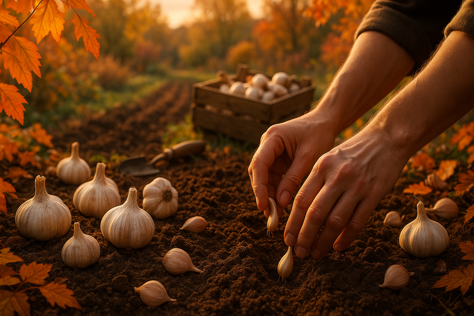 Посадка чеснока осенью в открытый грунт схема и процесс