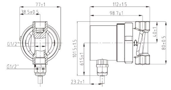 Размеры насоса CP 15-14 B 85