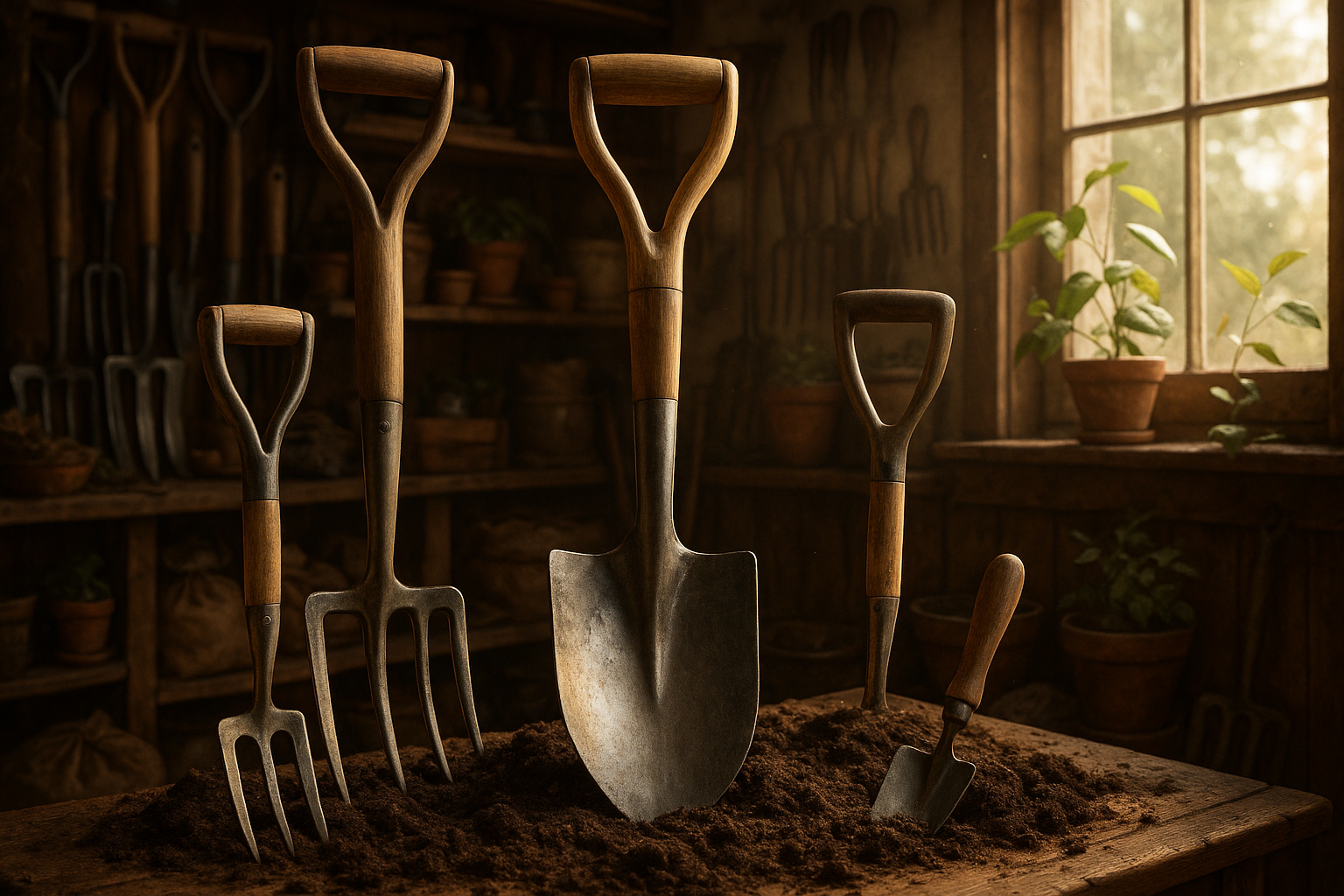 Штыковая садовая лопата для работы с землей и перекопки грядок на даче