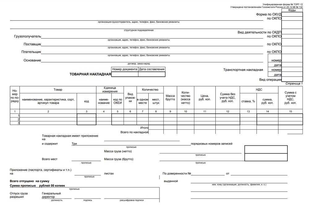 Рф от 26.12 2011 1137. Товарная накладная (торг-12, код формы по ОКУД 0330212). Образец торг-12 заполненный. Пример товарной накладной торг-12 заполненный. Форма торг-12 образец заполнения.