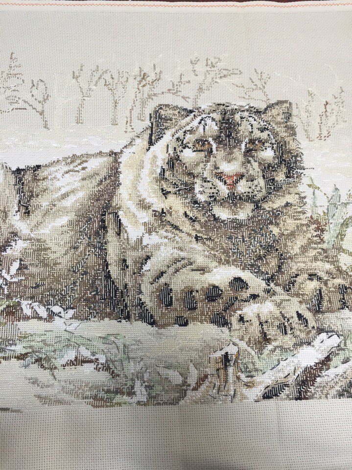 Набор для вышивания. Снежный леопард. The Snow Leopard. Артикул 3835