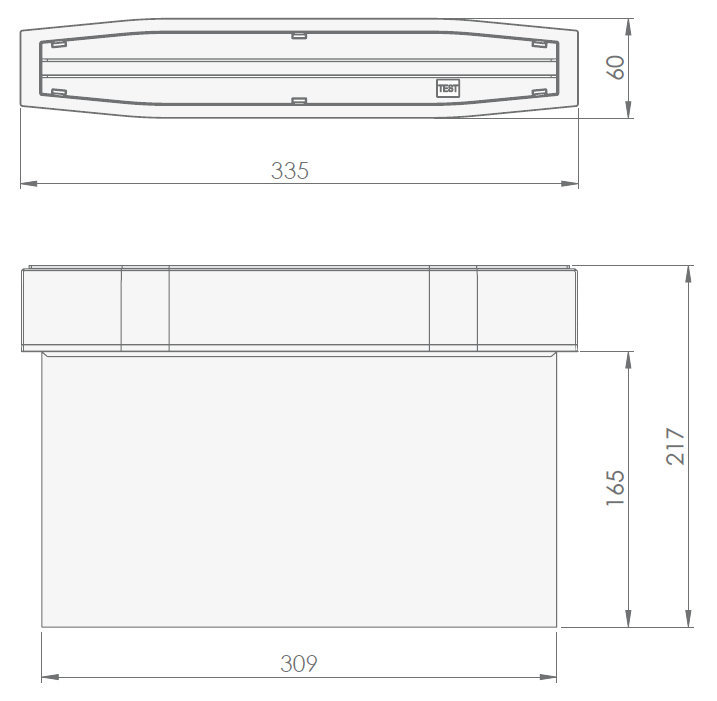 Размеры светового указателя эвакуационного выхода Suprema LED D-std NT IP54