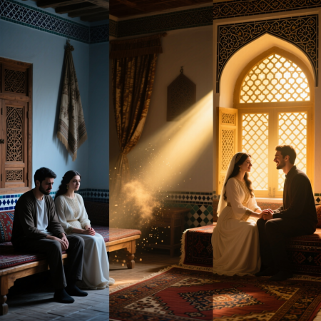 <img src="uzbek-couple-marriage-healing-empathy.jpg" alt="Uzbek couple restoring emotional connection and intimacy through empathy and emotional mastery">