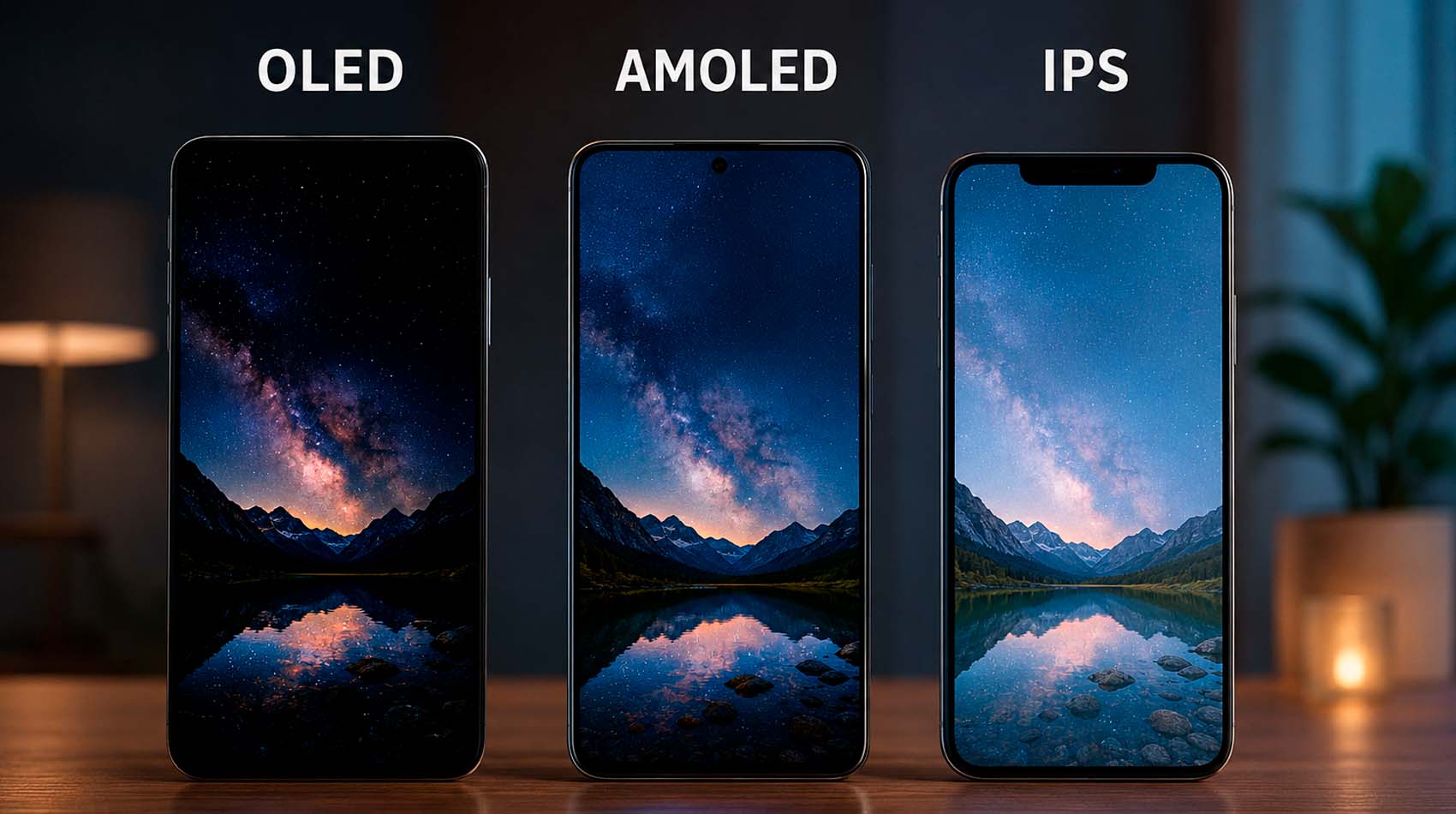 Сравнение изображения на смартфонах с OLED, AMOLED и IPS Сравнение изображения на смартфонах с OLED, AMOLED и IPS