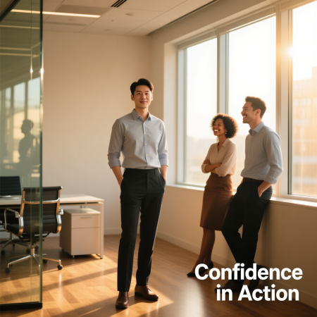 <img src="charisma-development-confident-leader.jpg" alt="Confident person with strong posture and charisma engaging with people in professional setting">