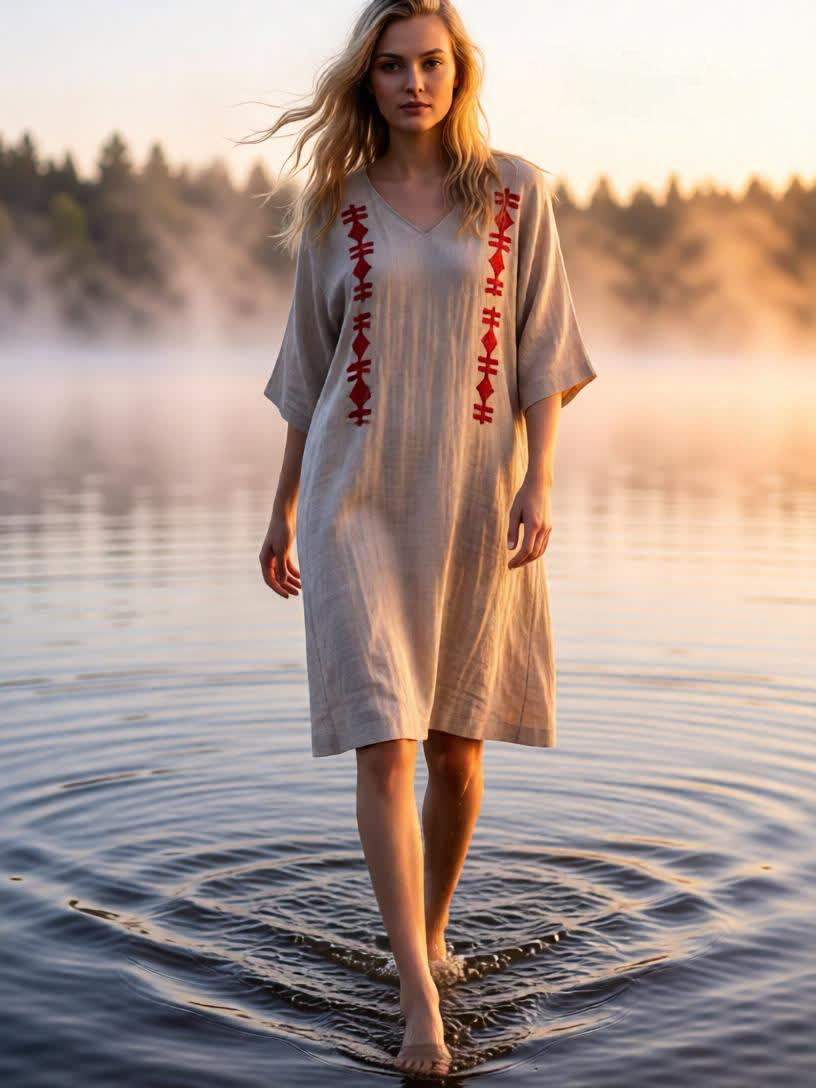 Паулина. Платье женское с вышивкой в этностиле PL-4214 Паулина. Платье женское с вышивкой в этностиле PL-4214