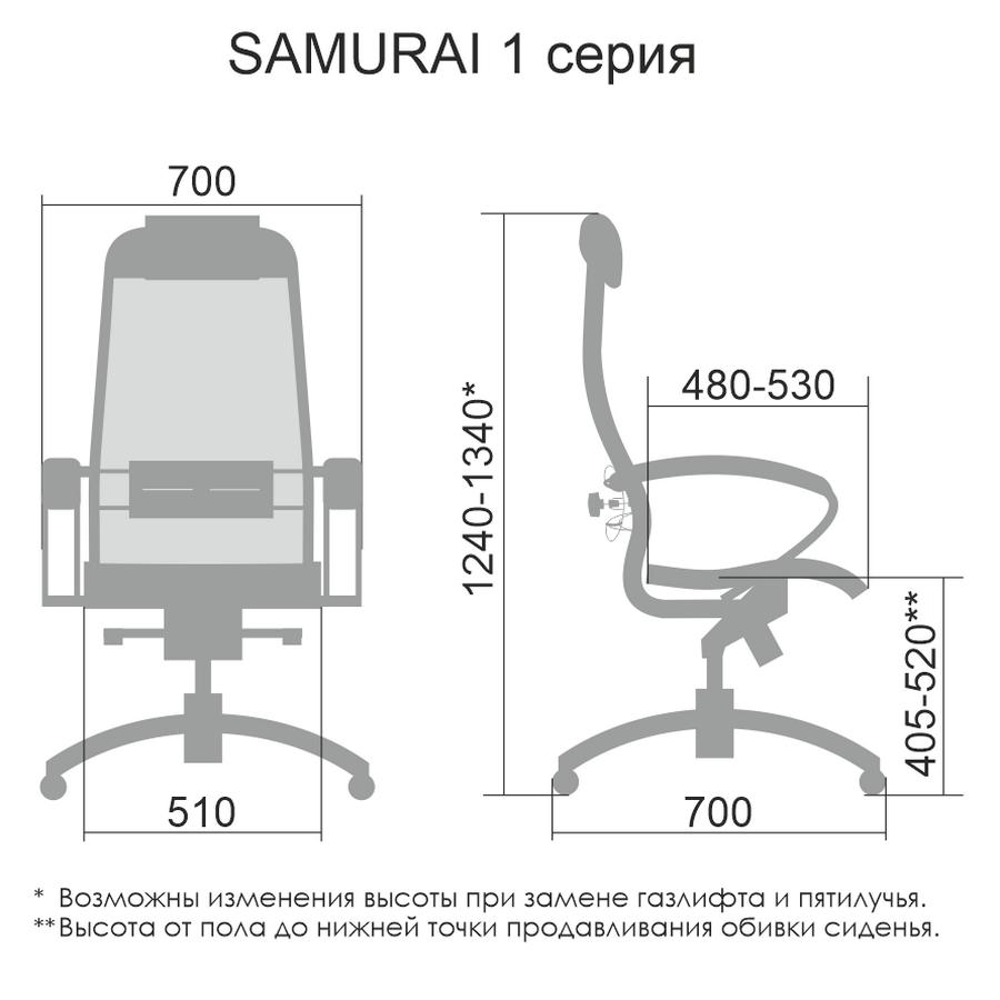 Размеры кресла Samurai S-1.041
