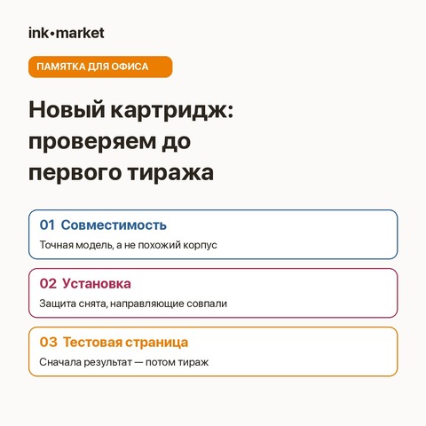 Новый картридж установлен: что проверить до первого тиража