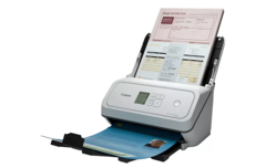 Компактный документ-сканер для оцифровки чеков и первички: двусторонняя протяжка, автоподатчик и OCR