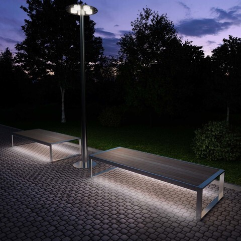 Urban furniture with LED lights