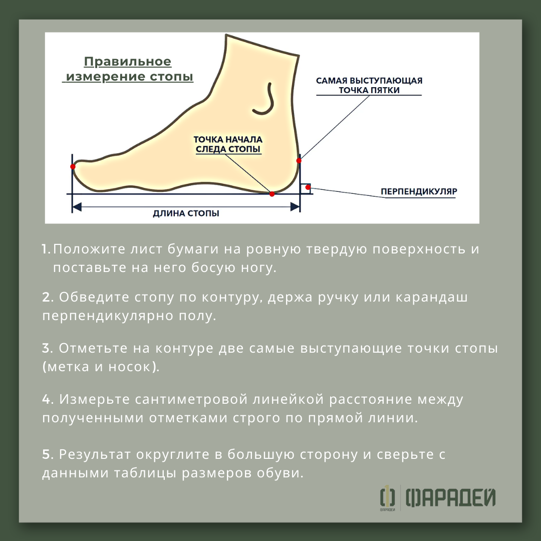 Как правильно измерить стопу.