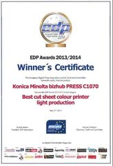 Лучшая цветная система производительной печати: bizhub PRESS C1070 компании Konica Minolta получила премию EDP