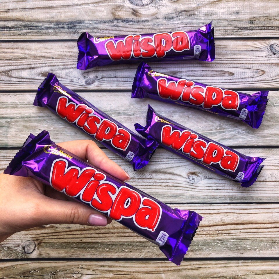 Cadbury wispa пористый молочный шоколад 39 гр