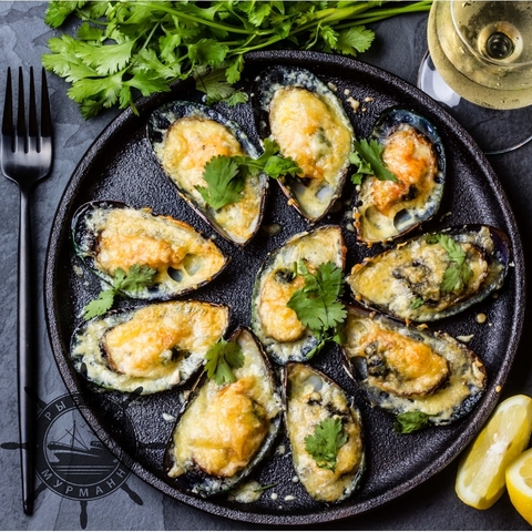 Мидии с сыром в духовке - от Рыбного Мурманна!