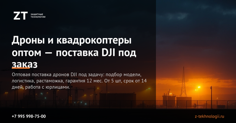 Дроны и квадрокоптеры оптом — поставка DJI под заказ