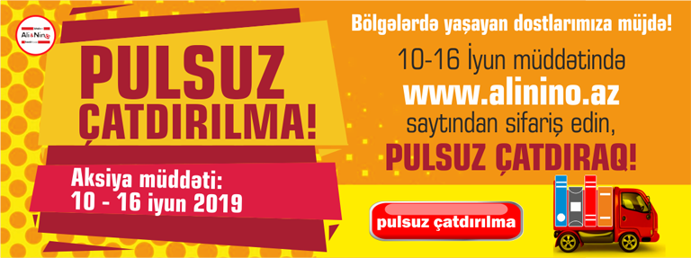 Yeni aksiya! Pulsuz çatdırılma!