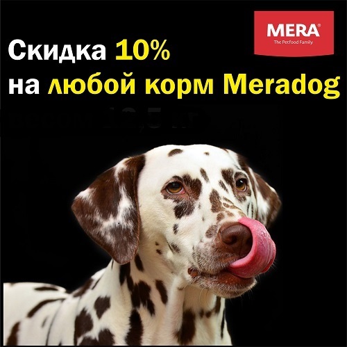 10% скидка на корма MERADOG