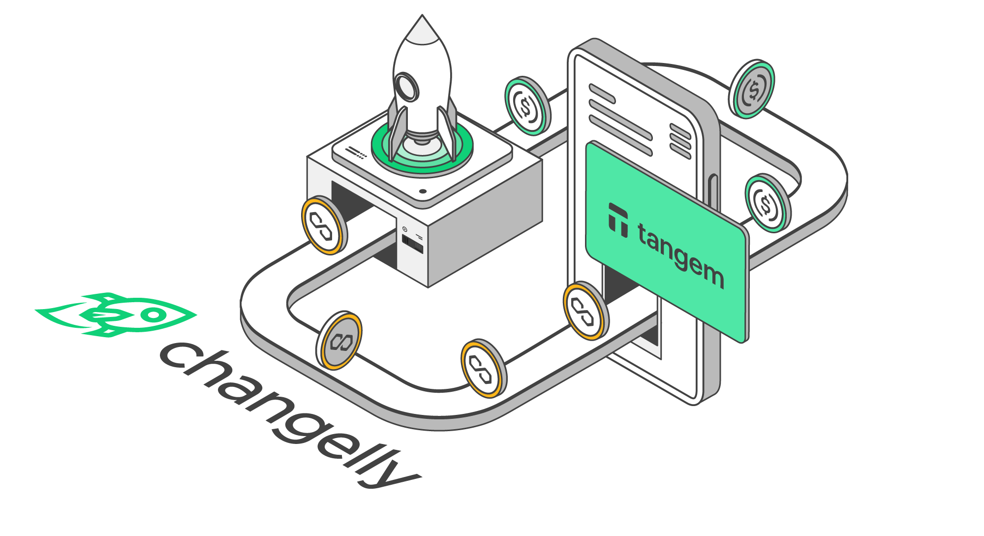 Обмен без комиссии 0% через Changelly в Tangem Express