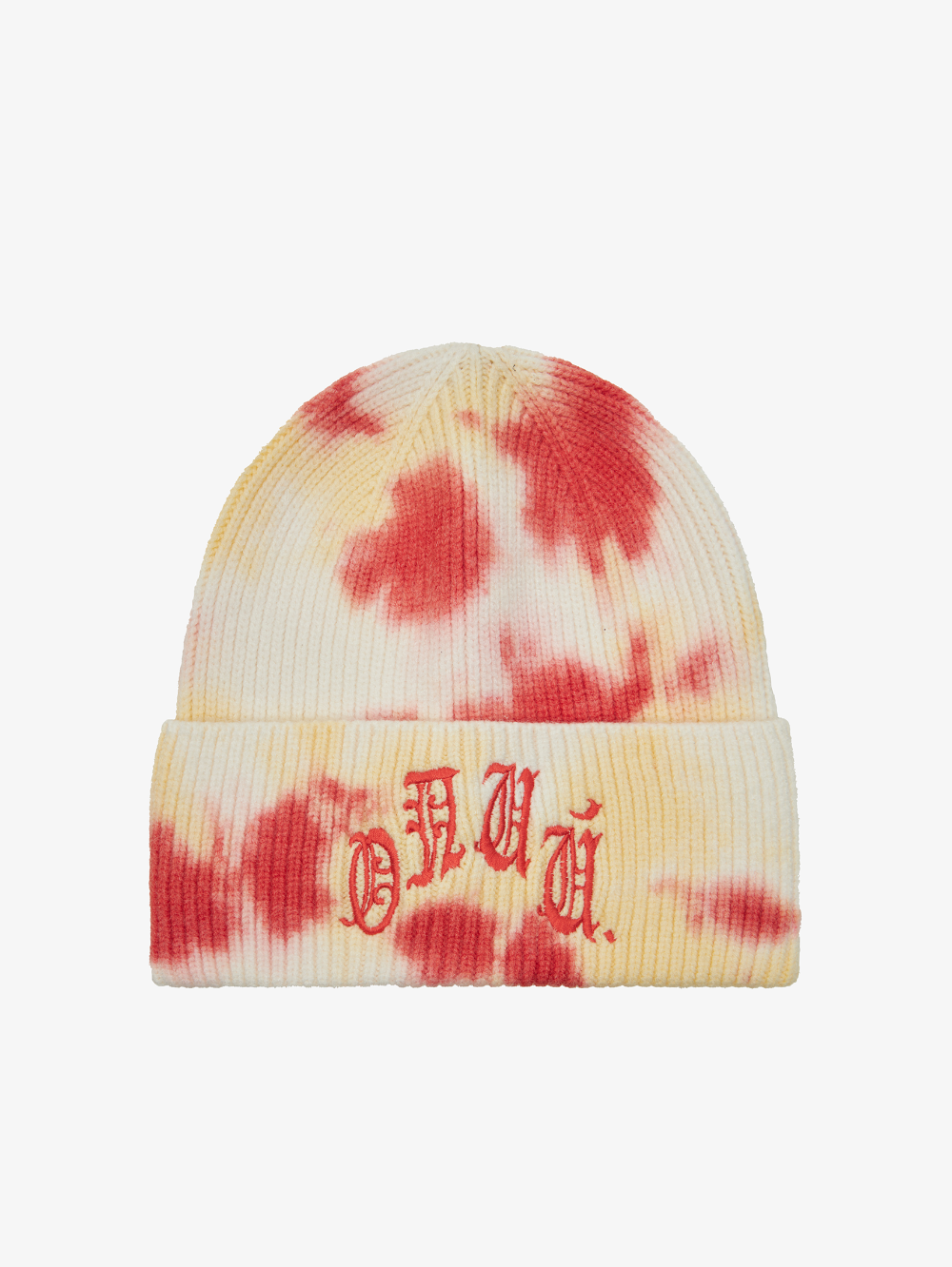 'HEATWAVE' RED/WHITE TIE-DYE BEANIE
