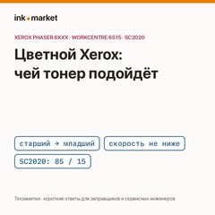 Цветные Xerox Phaser и WorkCentre 6000–7500: тонер «от старшего аппарата к младшему»