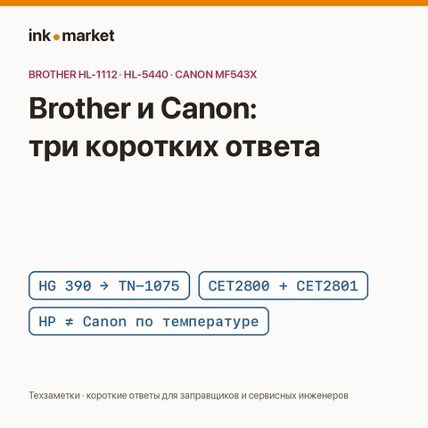 Brother TN-1075, печка HL-5440 и термоплёнка Canon MF543x: три коротких ответа