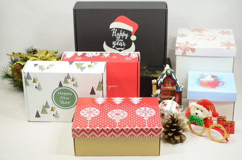 Коробка с печатью к новогодним и рождественским праздникам