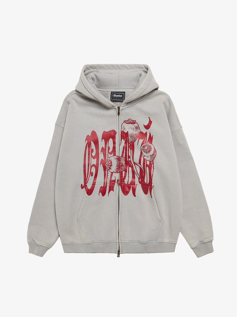 'OG' GREY/RED ZIP-HOODIE