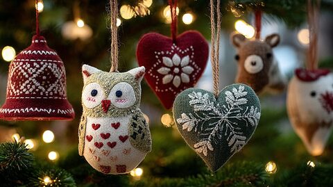 Новогодние украшения из хлопка, фетра и бархата: простые идеи для самостоятельного пошива