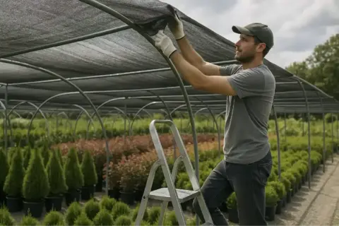 Как правильно установить затеняющую сетку