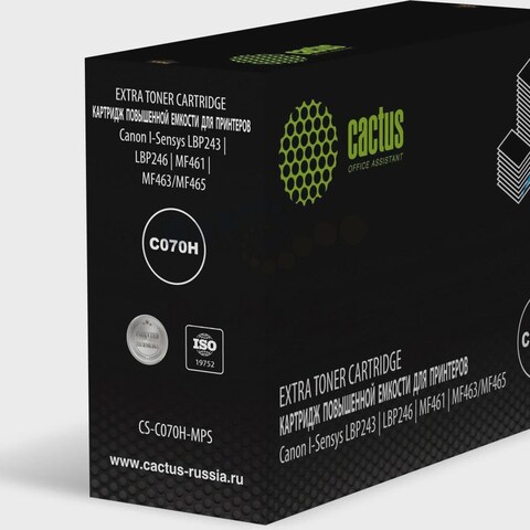 Новинка CACTUS CS-C070H-MPS: картридж на 18 000 страниц для Canon i-SENSYS LBP243/246 и MF461/463/465