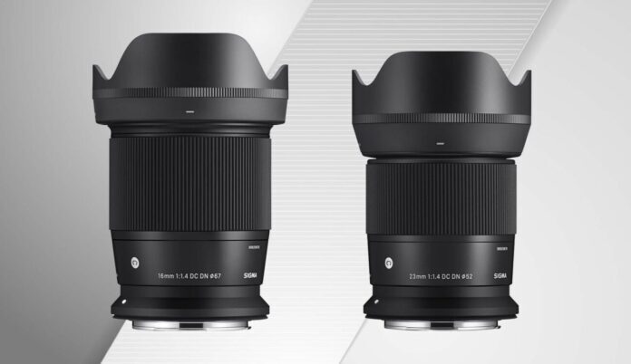 Выпущены объективы Sigma 16mm F/1.4 DC DN и 23mm F/1.4 DC DN для Canon RF
