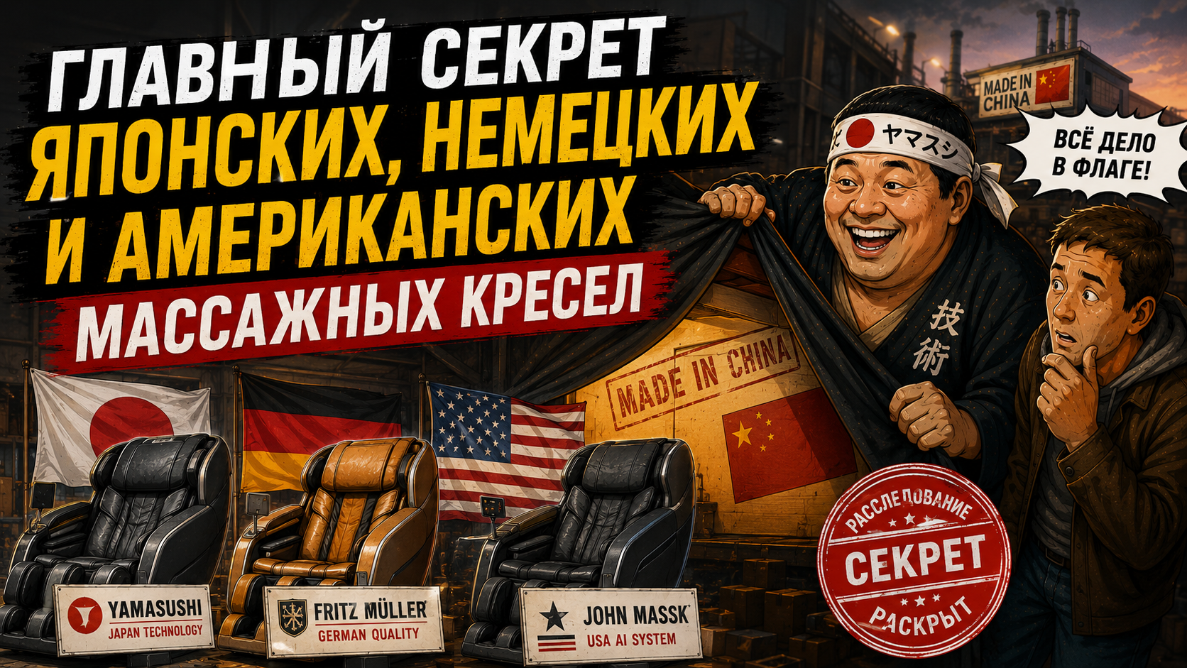Главный секрет японских, немецких и американских массажных кресел!