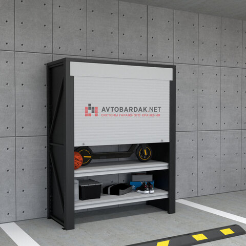 Металлические стеллажи с рольставнями