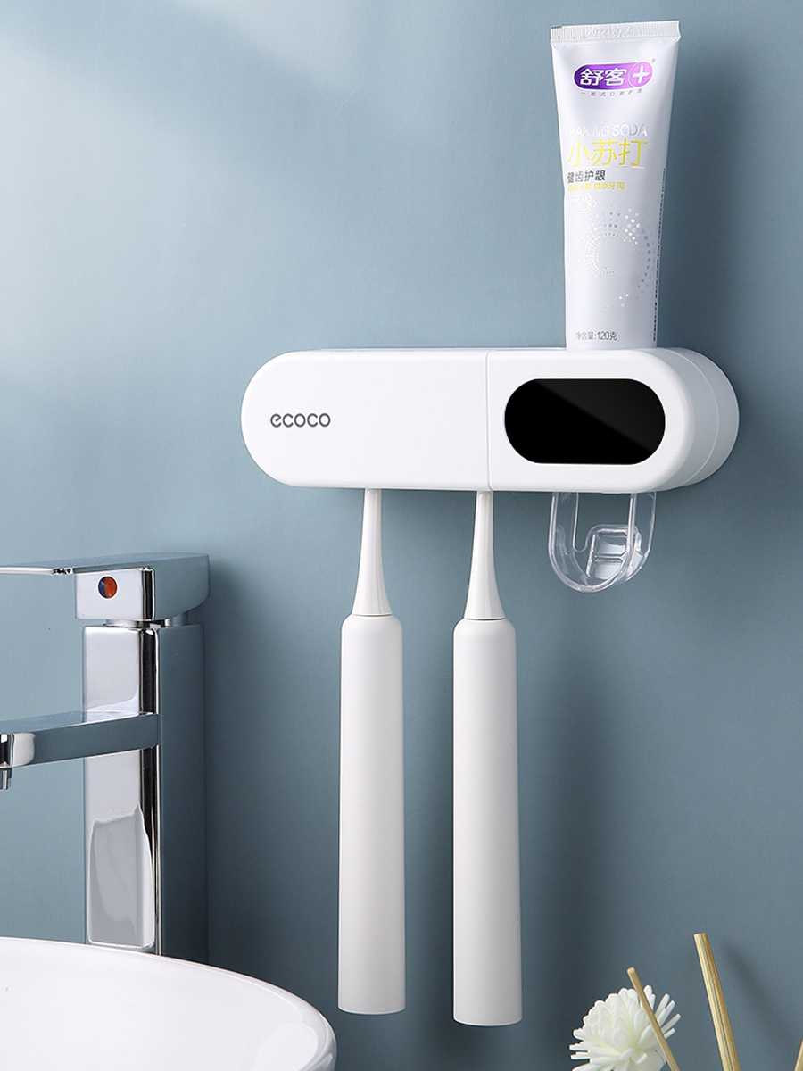 Ecoco. Дозатор для зубной пасты ecoco. Держатель для зубных щеток настенный. Диспенсер из ткани. Полка для ванны с дозатором для пасты и стаканами.