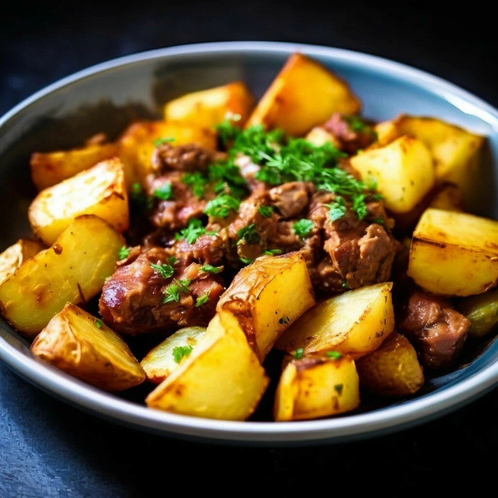 Картофель с мясом в автоклаве