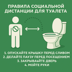 Правило социальной дистанции для туалета