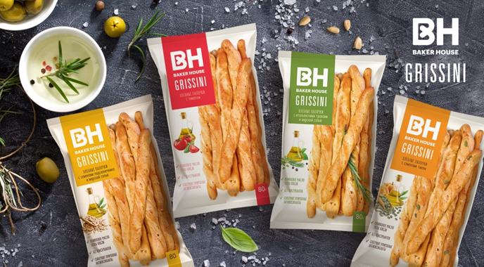 Полезный перекус из солнечной Италии от BAKER HOUSE  Новинка  «GRISSINI» c томатом