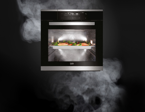 Функция приготовления с паром  SteamSolutions в духовых шкафах Beko