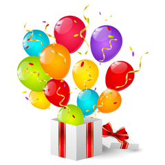 Коробка с шариками на день рождения