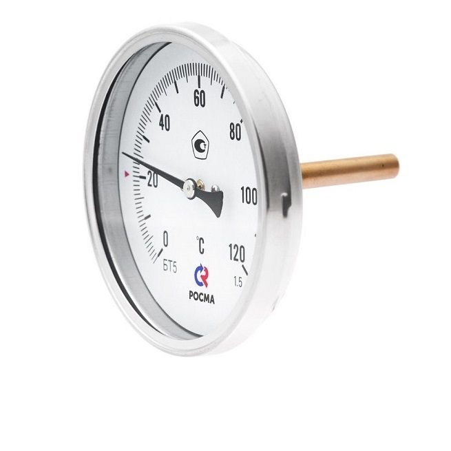 Биметаллические термометры Росма БТ-51.211 с погружной гильзой 100 ...