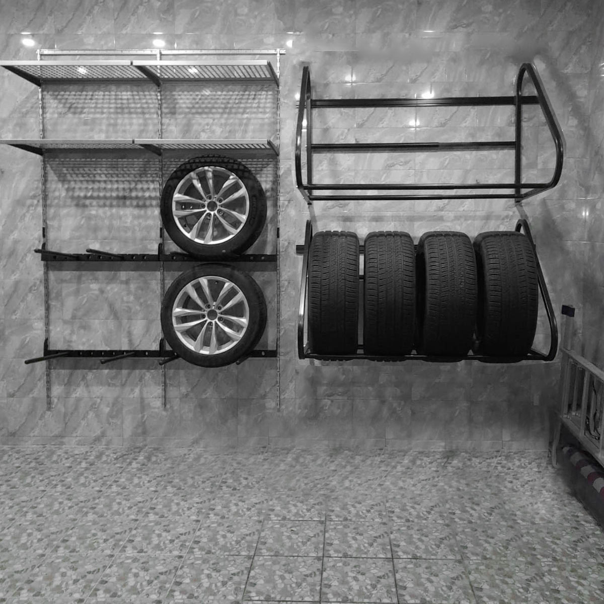 Кронштейны для хранения комплекта шин (горизонтально по 2 колеса)