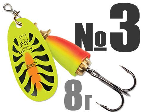 Blue Fox VBF3252 Vibrax Bullet Fly Fluorescent Yellow & Fluorescent Red - Size 3