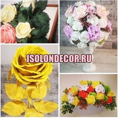 Светильники из изолона и мыльных роз