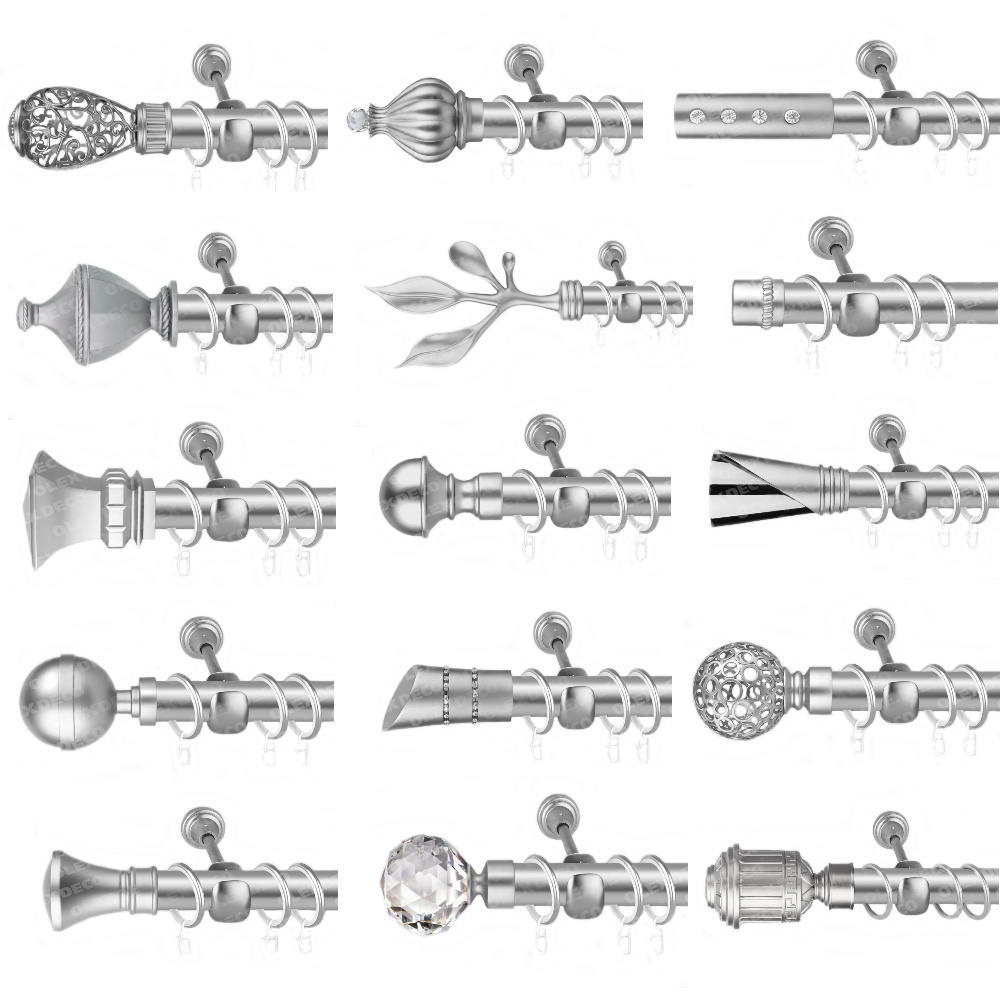 Карнизы кованые d25 мм однорядные, цвет хром матовый