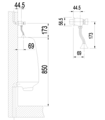 Серия PROJECT. Смывное устройство для писсуара – LM4612C