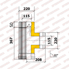 Тройник-сэндвич 87° d115х220 (430/0,5мм+нерж) ТиС в интернет-магазине ЯрТехника