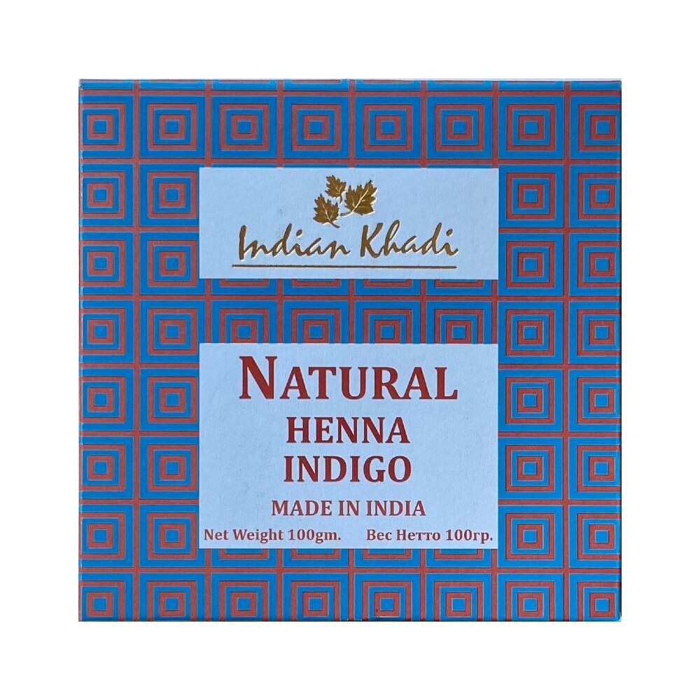 Натуральная хна для волос Indian Khadi Natural Henna Indigo (100 г)- -  купить по выгодной цене 1 196 ₽ | Golden Patch - маски, патчи, сыворотки