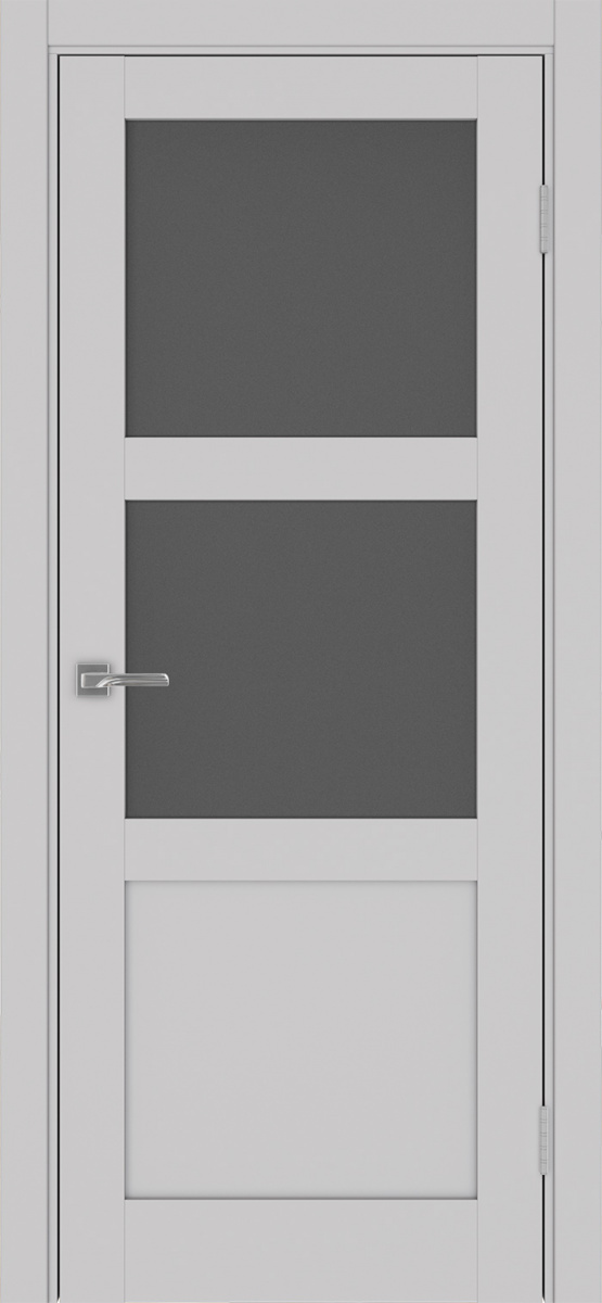 Дверь межкомнатная Оптима Порте Турин 530.221, цвет пепельный, экошпон, стекло графит