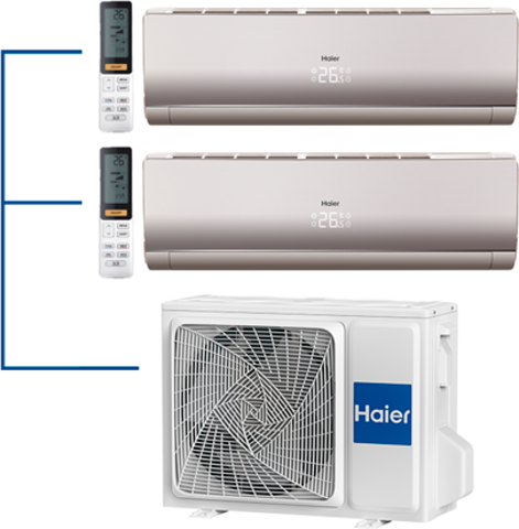 Мульти сплит-система Haier AS09NS6ERA-G + AS12NS6ERA-G / 2U40S2SM1FA на 2 комнаты 25+35 м2