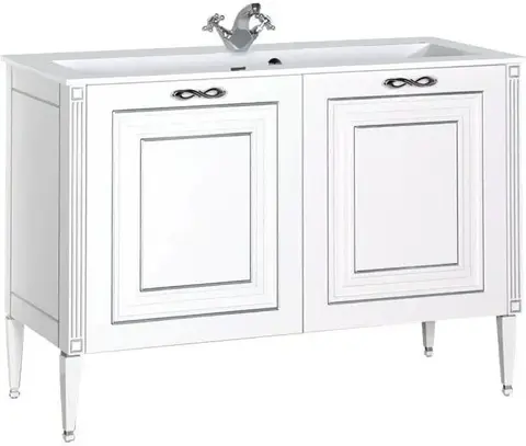 Aquanet 213046 Тумба с раковиной Aquanet Паола 120 белый/серебро (литьевой мрамор) (213046)
